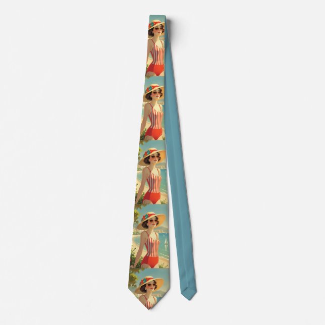 Vintage Stil Cote D'Azur Beach Girl Slips (Framsida)
