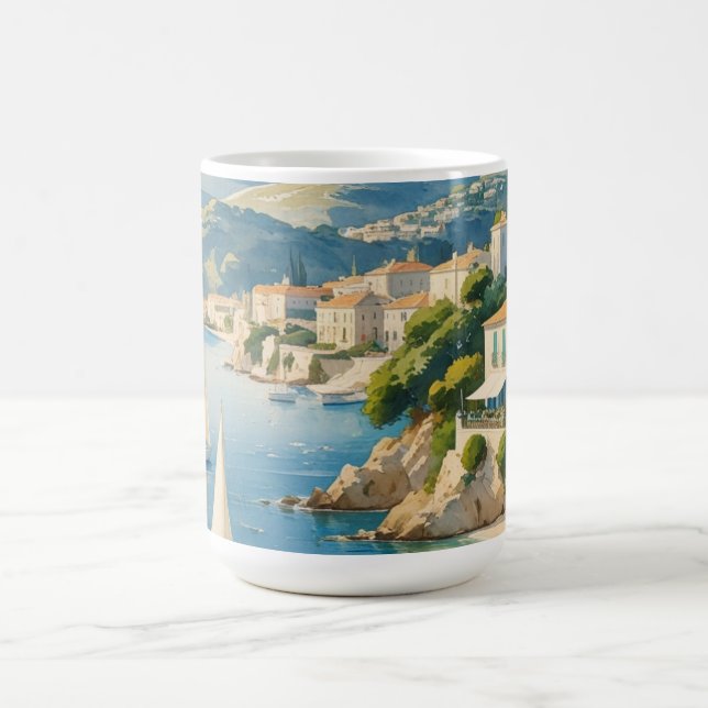 Vintage Stil Cote D'Azur Fransk Travel Kaffemugg (Center)