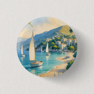 Vintage Stil Cote D'Azur Fransk Travel Knapp