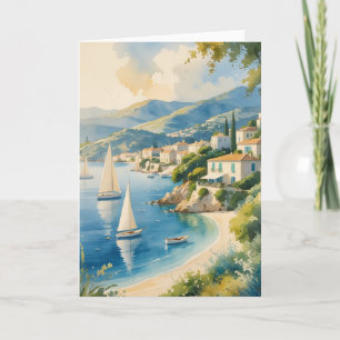 Vintage Stil Cote D'Azur Fransk Travel Kort