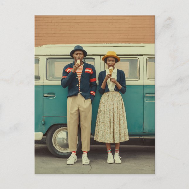 Vintage Stil Cream Moment Vykort (Framsida)