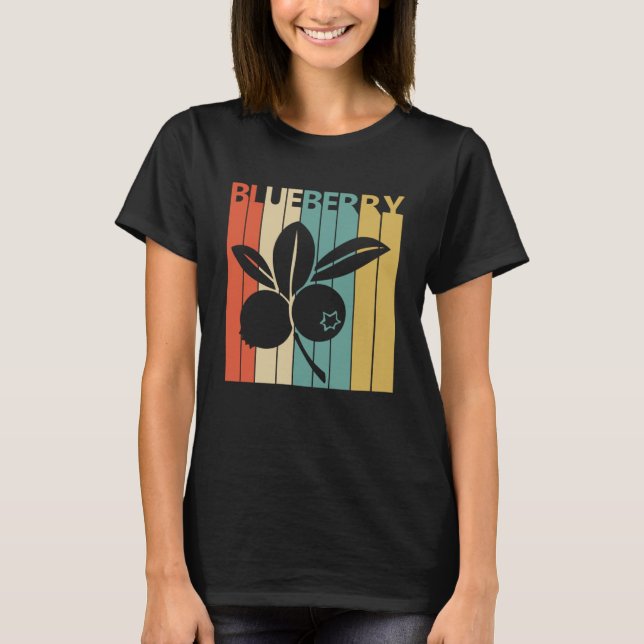 Vintage stil Cute Blueberry Fruit T Shirt (Framsida)