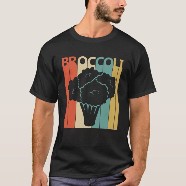 Vintage stil Cute Broccoli Vegetable T Shirt (Framsida)