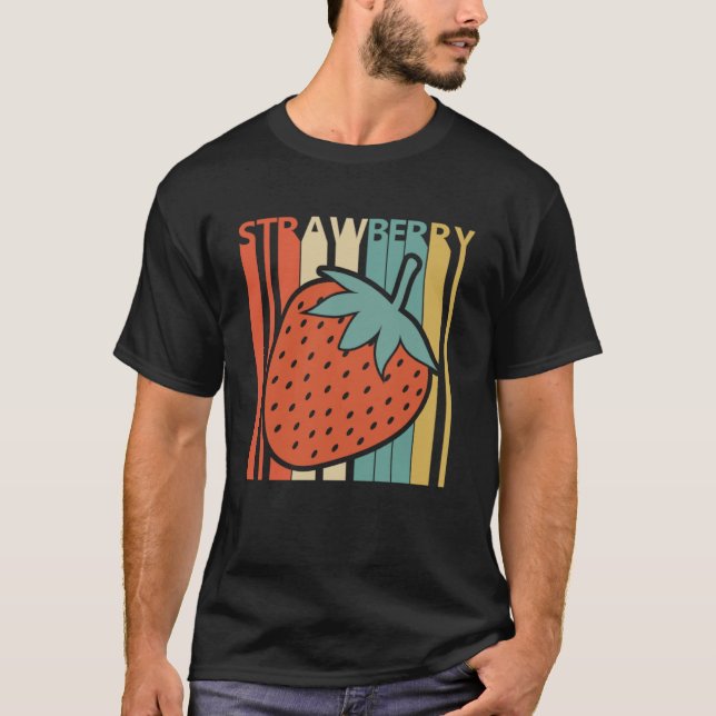 Vintage stil Cute Strawberry Fruit T Shirt (Framsida)