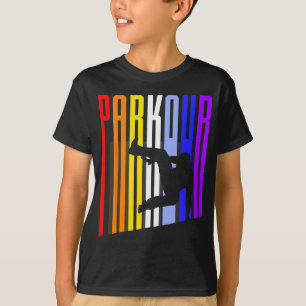 Vintage Stil Distress Parkour Retro Silhouette T Shirt