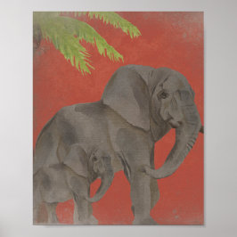 Vintage Stil Elephant Poster
