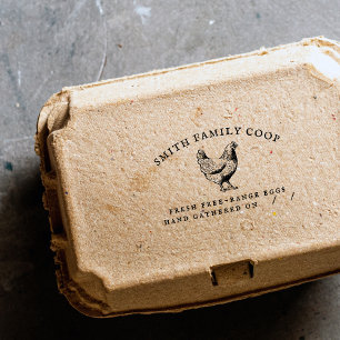 Vintage Stil Familjefarmstead Egg Carton Frimärke Stämpel