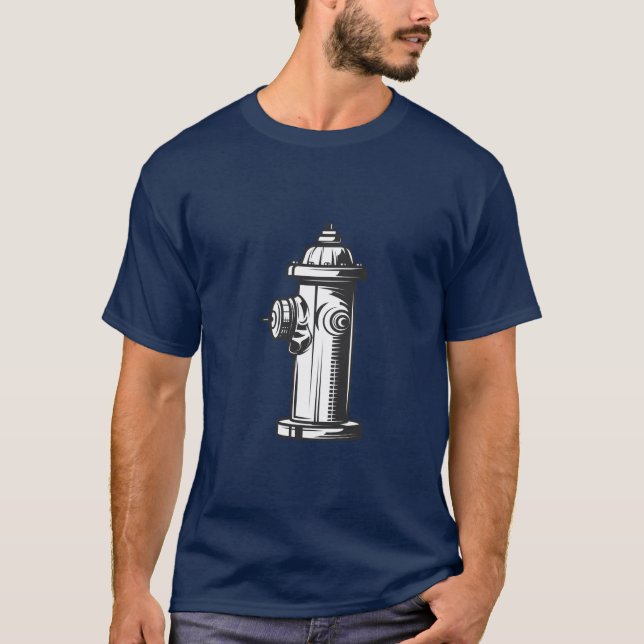 Vintage Stil Fire Hydrant T Shirt (Framsida)