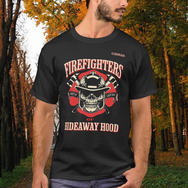 Vintage Stil Firefighters of Hideaway Huva T Shirt (Skapare uppladdad)