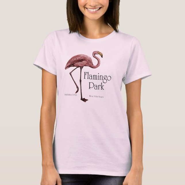Vintage-stil flamingo T Tee Shirt (Framsida)