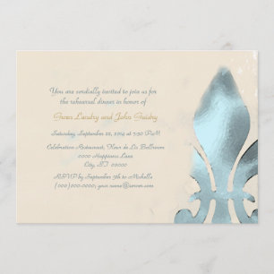 Vintage Stil Fleur de Lis Rehearsal Inbjudningar