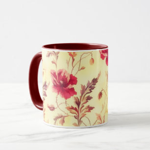 Vintage Stil Flowers Blommigt Art Mugg Kopp