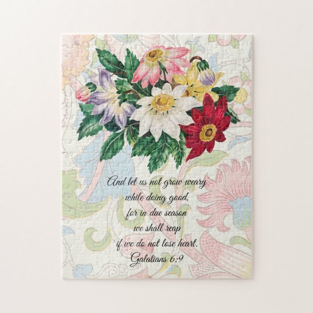 Vintage Stil Flowers Faith Puzzle Pussel (Vertikal)