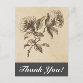 Vintage Stil Flowers + "Tack!" vykort