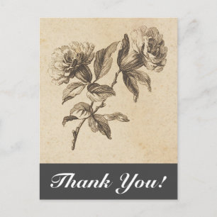 Vintage Stil Flowers + "Tack!" vykort