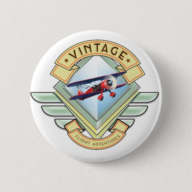 Vintage stil flygemblem knapp (Framsida)