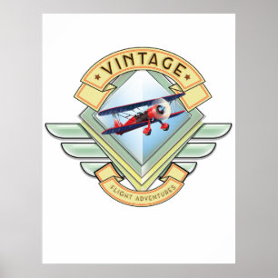Vintage stil flygemblem poster