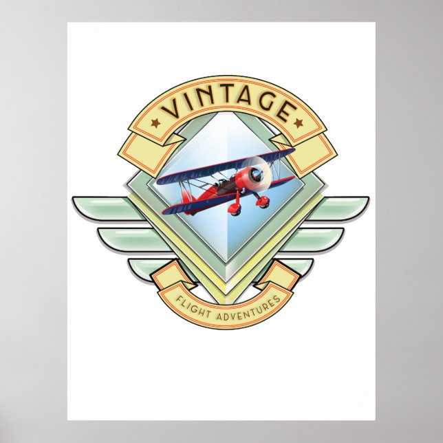 Vintage stil flygemblem poster (Framsidan)