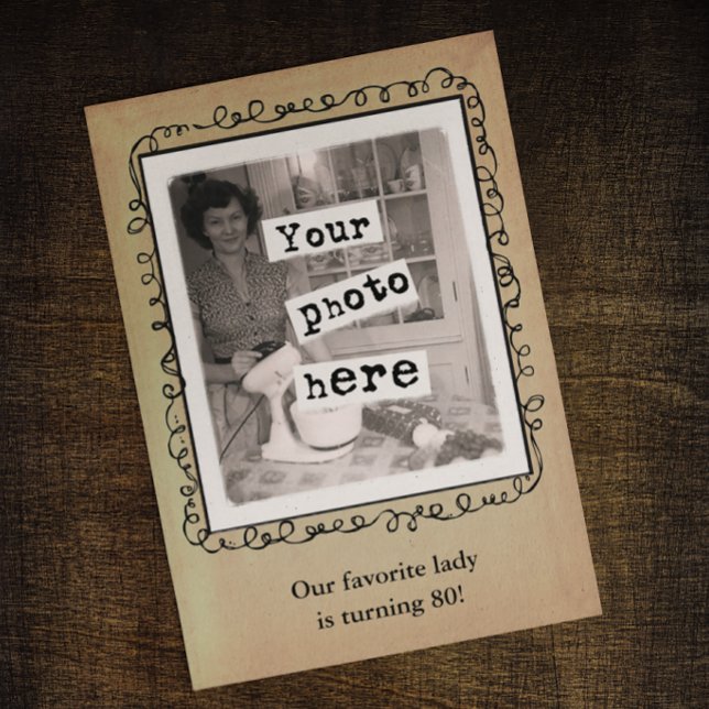 Vintage Stil fotomall Party meddelande Inbjudningar (Skapare uppladdad)