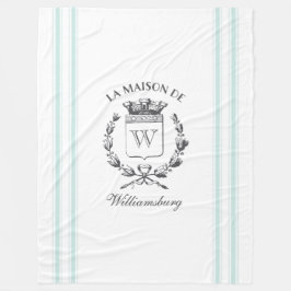 Vintage Stil Fransk Aqua Blue Ticking Tape Vapensk Fleecefilt