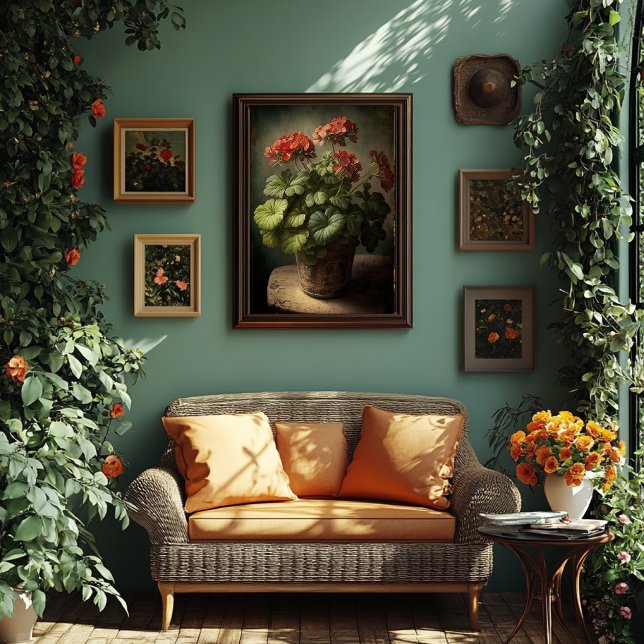 Vintage Stil Geranium Art - nedladdningsbar Poster (Skapare uppladdad)