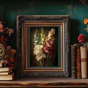 Vintage Stil Gladiolus Blommigt Art Poster