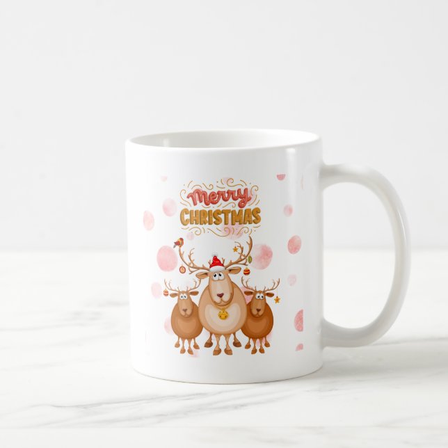 Vintage stil God jul mugg med hjort (Höger)