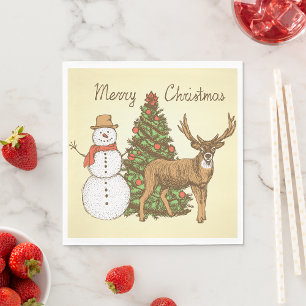 Vintage Stil God jul Pappersservett