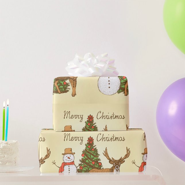 Vintage Stil God jul Presentpapper (Skapare uppladdad)