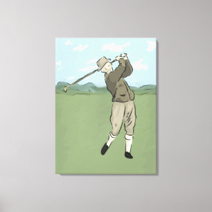 Vintage Stil golfkonst Canvastryck