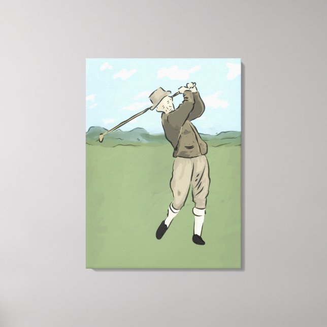 Vintage Stil golfkonst Canvastryck (Framsida)