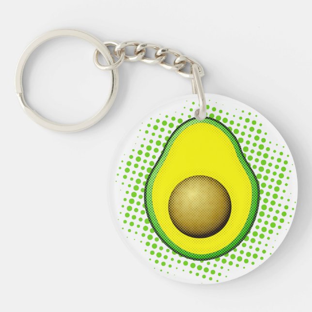 Vintage Stil Grönt Avocado Teckning (Framsidan)