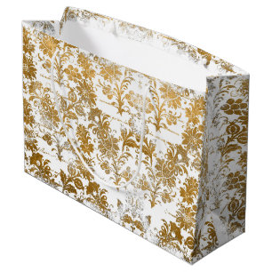 Vintage Stil Grunge Guld Damask Blommönster