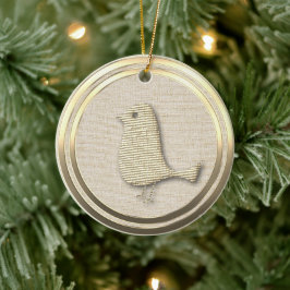 Vintage Stil Guld fågelkeramisk prydnadsföremål Julgransprydnad Keramik