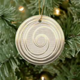 Vintage Stil Guld Tennis Swirl Ceramic Ornament