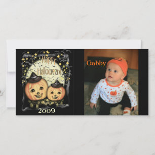 Vintage Stil Halloween-fotokort för Anpassningsbar Julkort