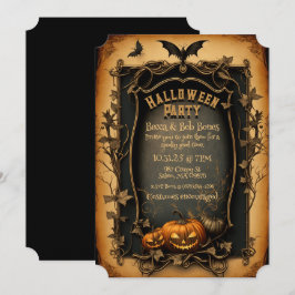 Vintage Stil Halloween-inbjudan - Anpassade Inbjudningar