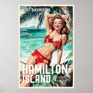 Vintage Stil Hamilton Island Travel Poster