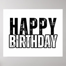Vintage-stil Happy Birthday-skylt, födelsedagspost Poster