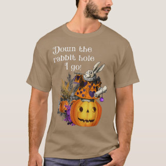 Vintage Stil Haunted Halloween Alice White Rabbit T Shirt