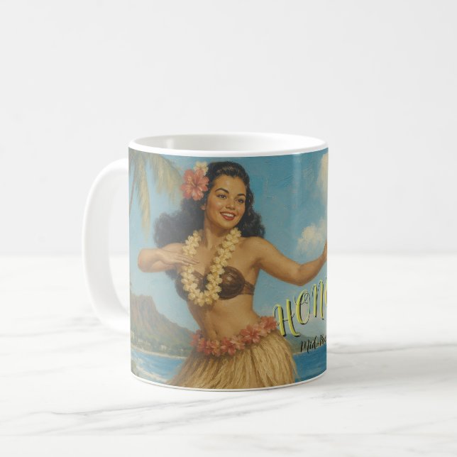 Vintage stil Hawaii Resa Kaffemugg (Framsida vänster)