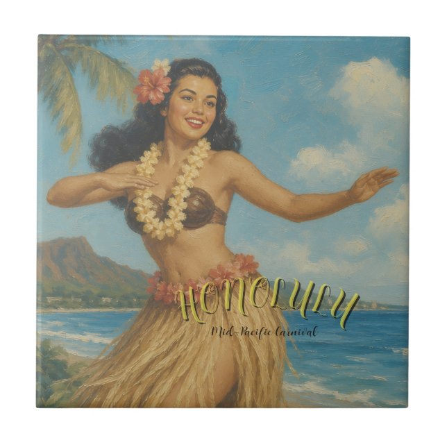Vintage stil Hawaii Resa Kakelplatta (Framsidan)