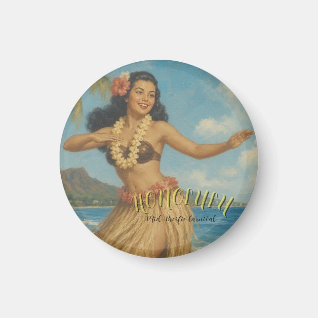 Vintage stil Hawaii Resa Magnet (Framsidan)