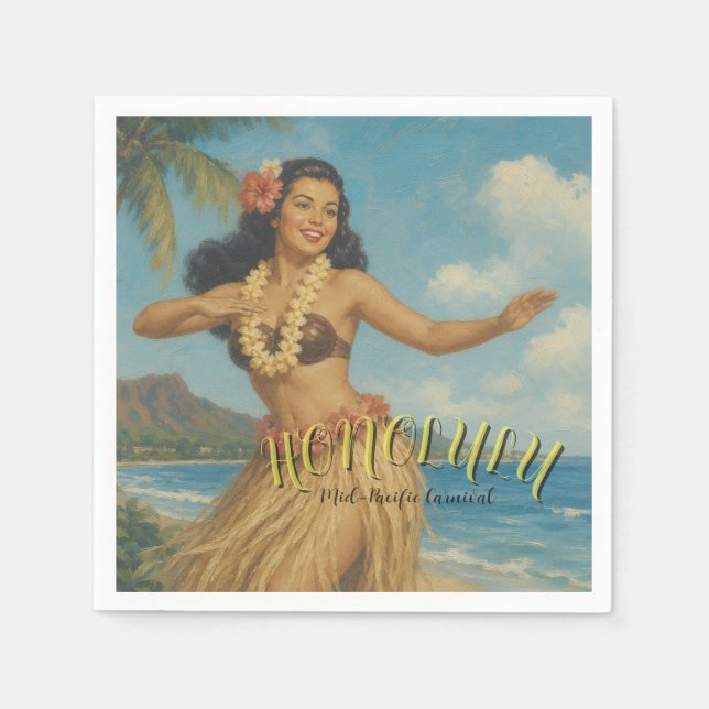 Vintage stil Hawaii Resa Pappersservett (Framsidan)