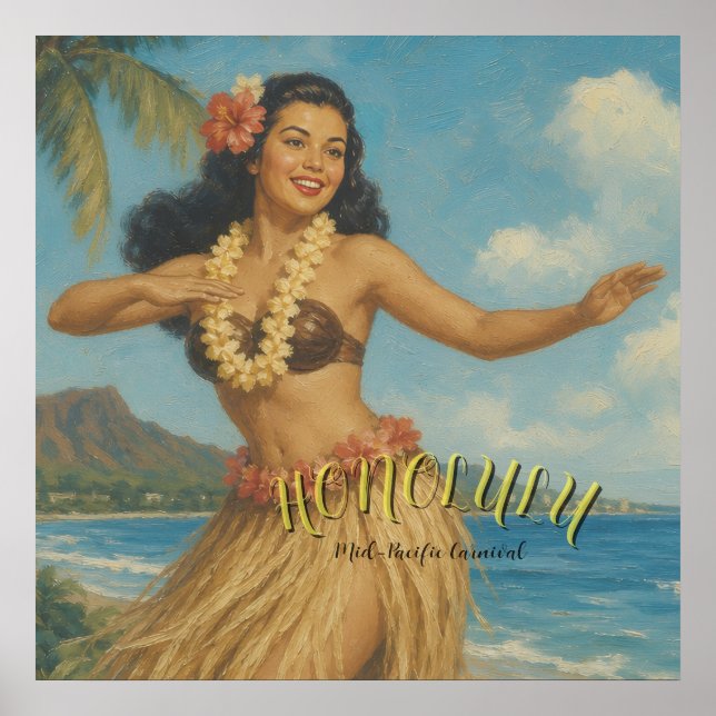 Vintage stil Hawaii Resa Poster (Framsidan)