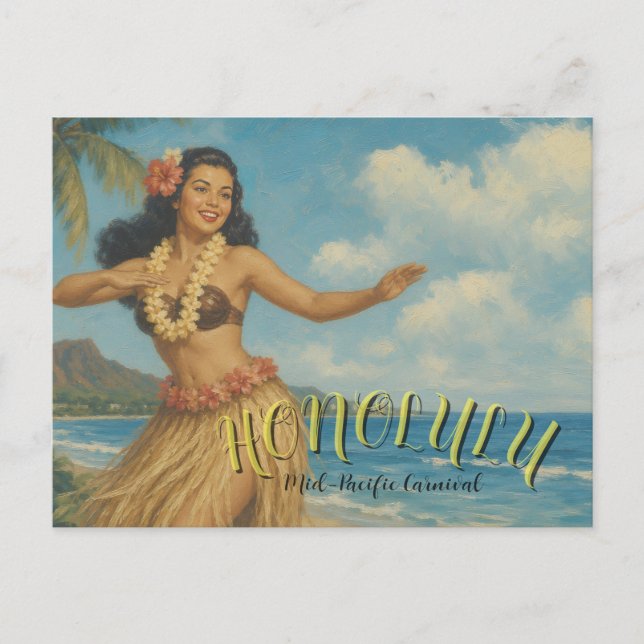 Vintage stil Hawaii Resa Vykort (Framsida)