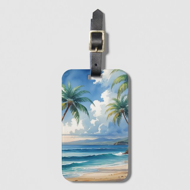 Vintage Stil Hawaii Travel Aloha från Hawaii Bagagebricka (Framsida vertikal)