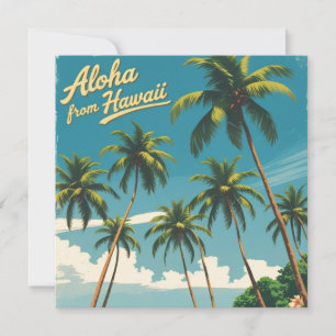 Vintage Stil Hawaii Travel Aloha från Hawaii Julkort