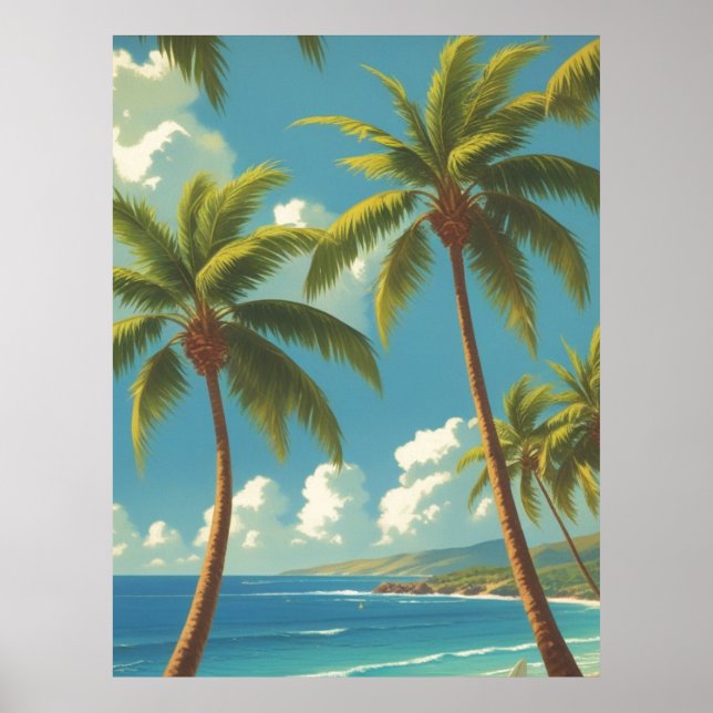 Vintage Stil Hawaii Travel Aloha från Hawaii Poster (Framsidan)