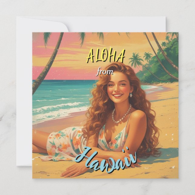 Vintage Stil Hawaii Travel Aloha Hawaii Card (Framsida)